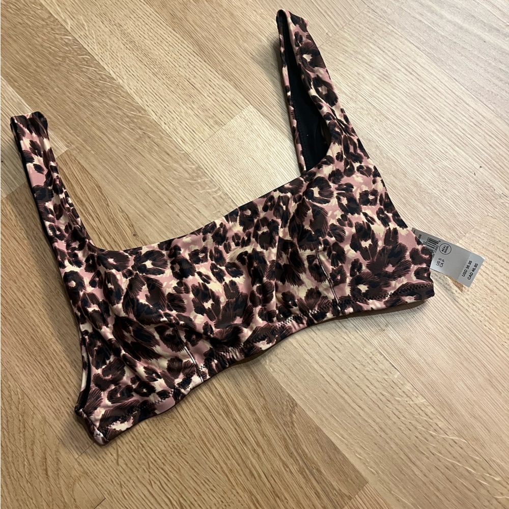 Aerie Leopard Print Bikini Top
